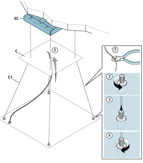 Falmec Verlängertes Montage-Seil für E.ion® Inselhauben