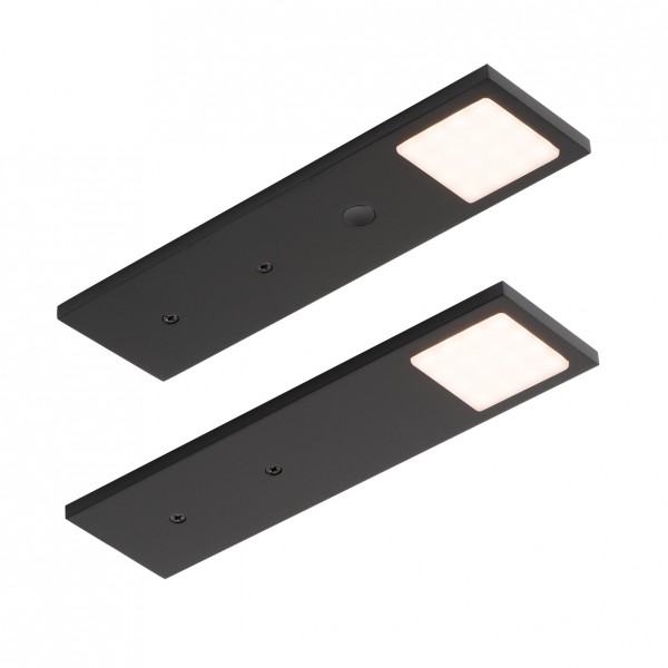 LED Leuchte Lago schwarz mit Touch-Schalter 2er Set