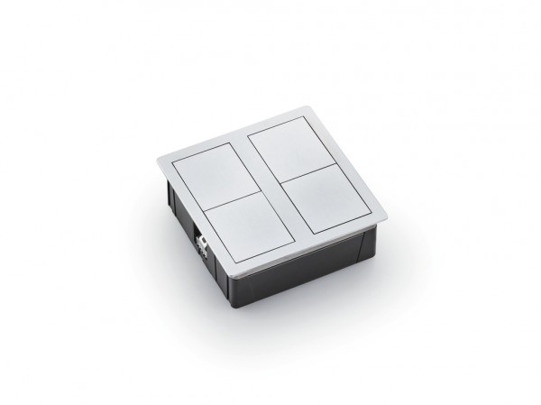 CON-AKTIV® Plaza 2 USB Steckdosenelement Edelstahl gebürstet